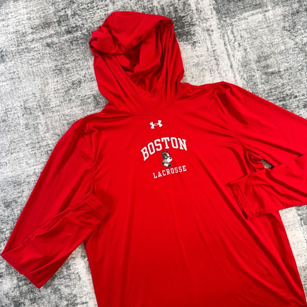 Boston University Terriers Hoodie Shirt Women Large Lacrosse Cowl Performance BU